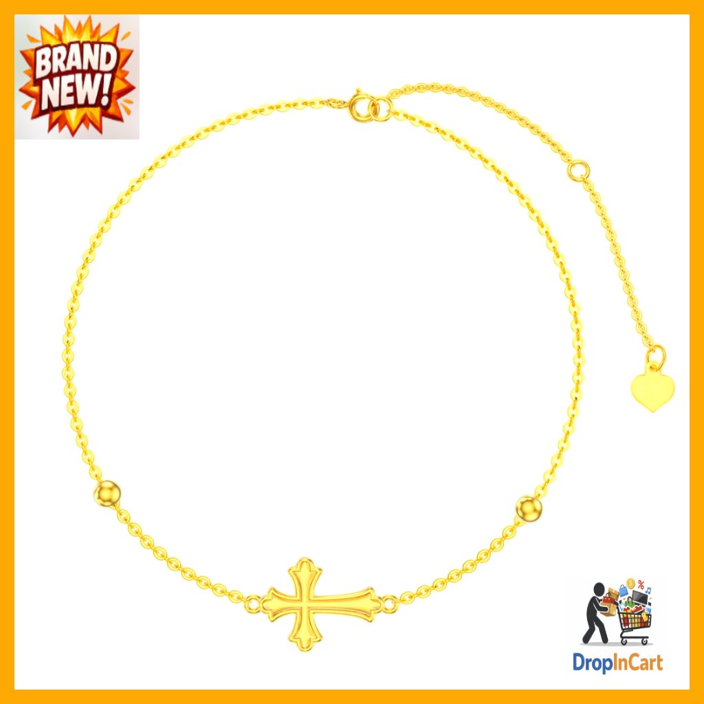 14k Gold Cross Anklet Dainty Faith Jewelry Elegant Minimal Layering Gift